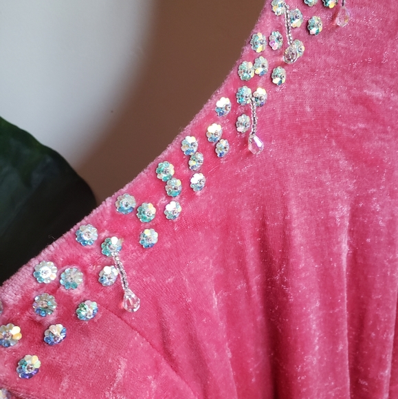 Vintage Velvet Gogo Bejeweled Bellbottom Jumpsuit - Picture 6 of 13